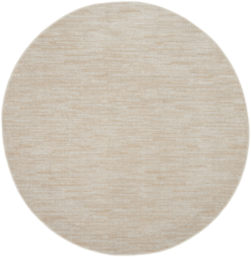 6' X 6' Beige And Ivory Round Indoor Outdoor Area Rug