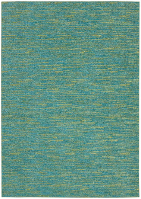 6' X 9' Blue And Green Striped Non Skid Indoor Outdoor Area Rug