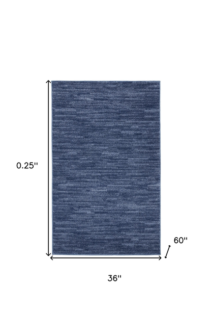 3' X 5' Blue Indoor Outdoor Area Rug