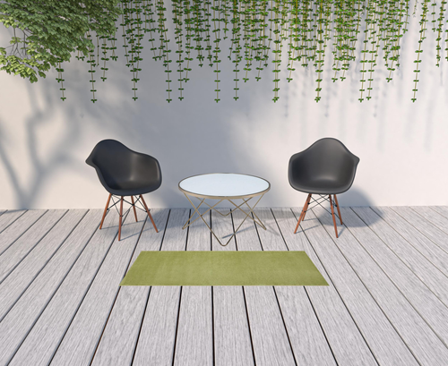 6' Green Indoor Outdoor Runner Rug