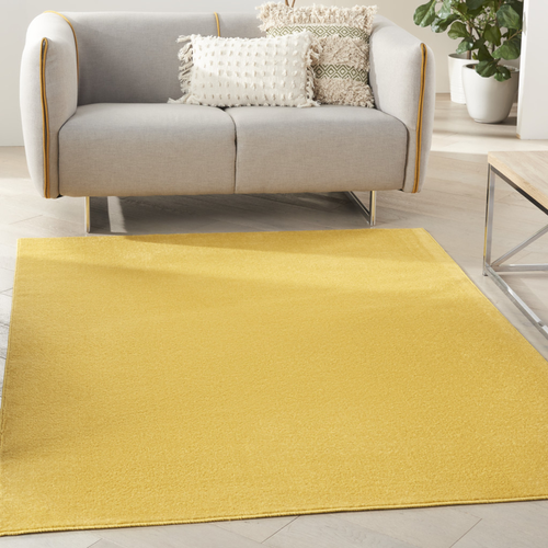 5' X 7' Yellow Indoor Outdoor Area Rug