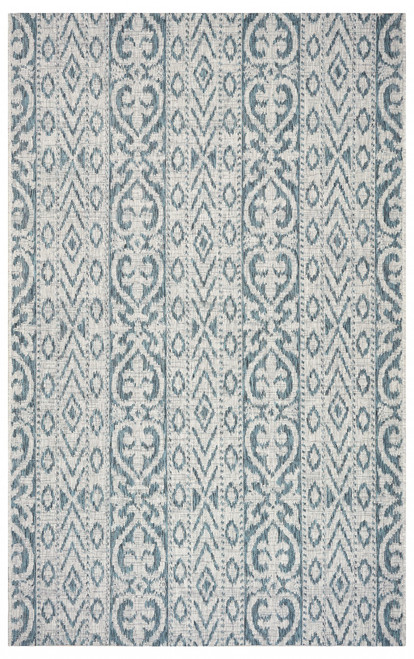 5’ x 8’ Blue Geometric Indoor Outdoor Area Rug