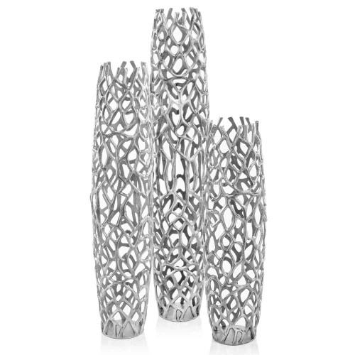 31.5"H Rough Silver Large Twigs Barrel Floor Vase - 4512839595955