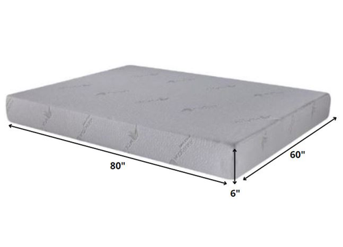 6" Queen Polyester Memory Foam Mattress Covered In A Soft Aloe Vera Fabric