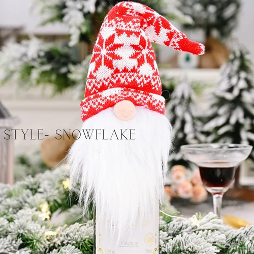 Holiday Gnome Wine Hat, Party Gift Decor