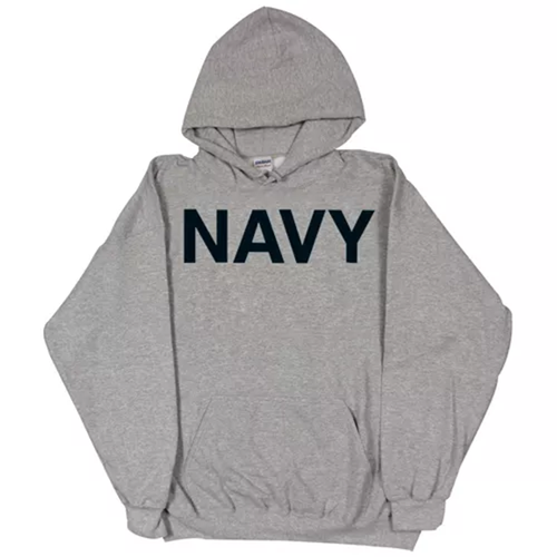 Pullover/Hooded Grey Sweatshirt- Navy