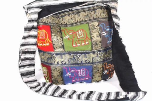 Carousel Of Elephants Jhola Sling Bag