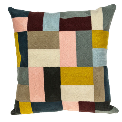 Homeroots Home Decor 20 X 20 Inches Mustard Yellow and Black Zippered 100% Cotton Throw Pillow