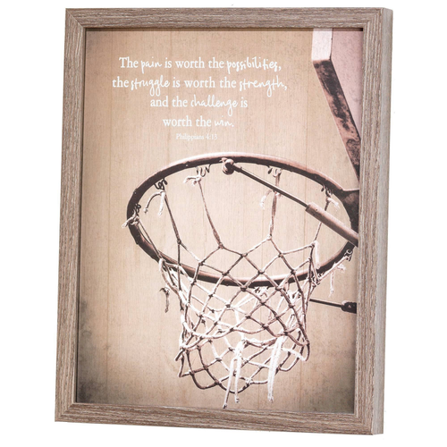 Frmd Wall Basketball Wd/Gls