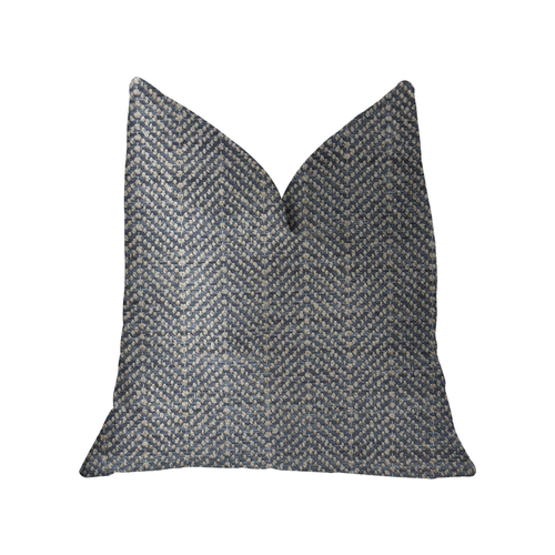 Plutus Amalfi Blue and Ivory Luxury Throw Pillow