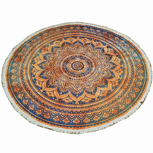 Sunset Burst Round Mandala Crochet Tapestry Wall Hanging