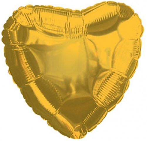 Gold Heart Mylar Balloon