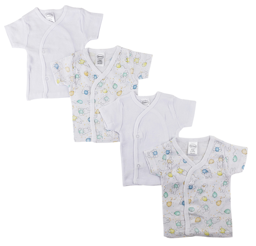 Bambini Side Snap Short Sleeve Shirt - 4 Pack