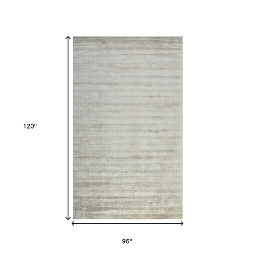 8' X 10' Ivory And Gray Abstract Hand Woven Area Rug
