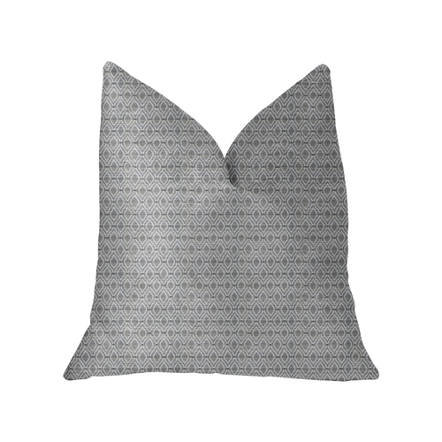 Plutus Deluxe Rockland Beige and Silver Luxury Throw Pillow