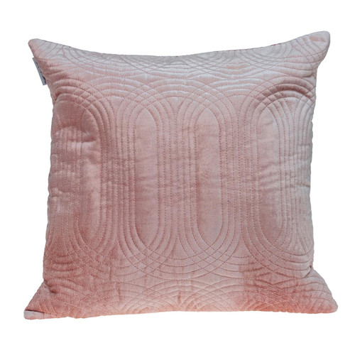 Homeroots Home Decor Quilted Velvet Pink Square Throw Pillow, 20 x 20 x 4 Inches