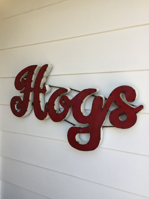 University of Arkansas "Hogs" Recycled Metal Wall Decor