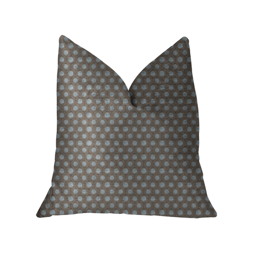 Plutus Clubhouse Orbit Brown, Beige and Blue Luxury Throw Pillow