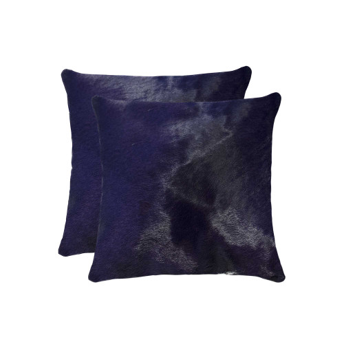 Homeroots Home Decor 18 X 18 X 5 Inches Navy Cowhide Pillow 2 Pack