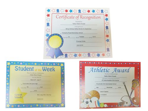Recognition Certificates