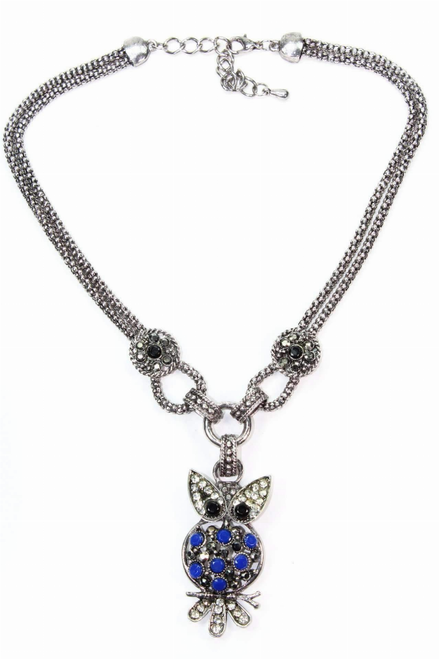 Dazzling Perched Owl Necklace