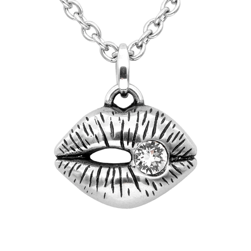 Icy Lips Petite Necklace- adorned with Swarovski Crystal