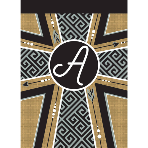 Garden Monogram A Cross Blap Flag