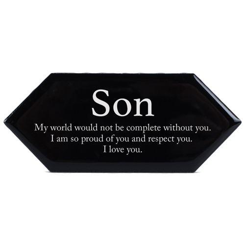 Tabletop Black Tile Son My World Would