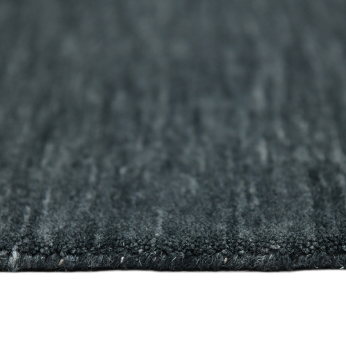 9' X 12' Dark Gray Wool Hand Woven Area Rug