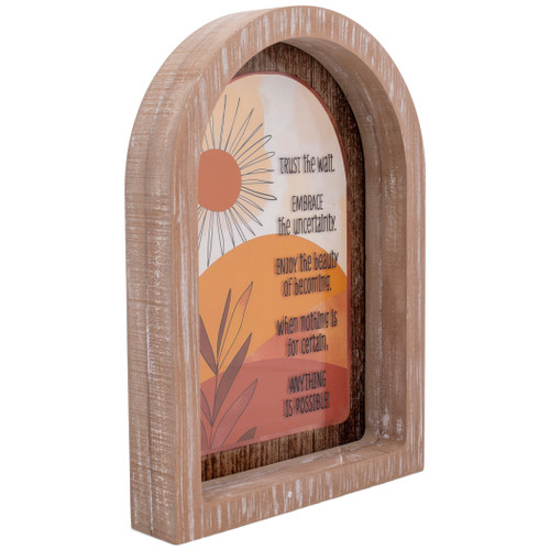 Framed Arch Trust The Wait White 9x13