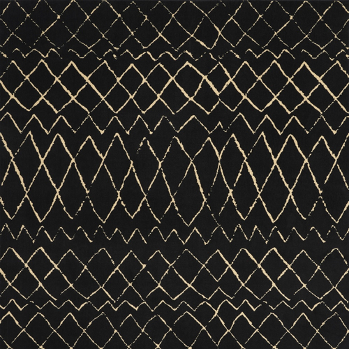 7' X 10' Black and Ivory Abstract Power Loom Distressed Area Rug