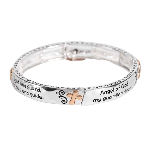 Stretch Bracelet Angel Wings 2Tone