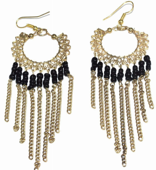 Jaali Chains And Filigree Beaded Earrings
