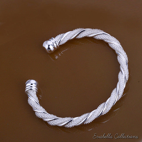 Beloved - The Silver Cuff Italian Design Bracelet by Evabella Collections