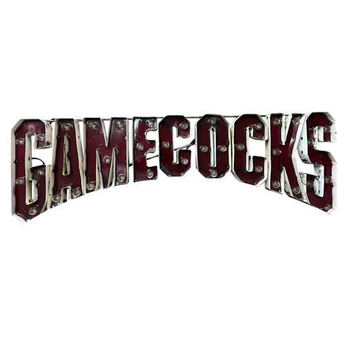 University of South Carolina "Gamecocks" Lighted Recycled Metal Wall Decor