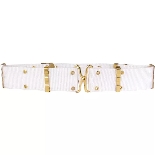 58" Pistol Belt-Metal Buckle - White
