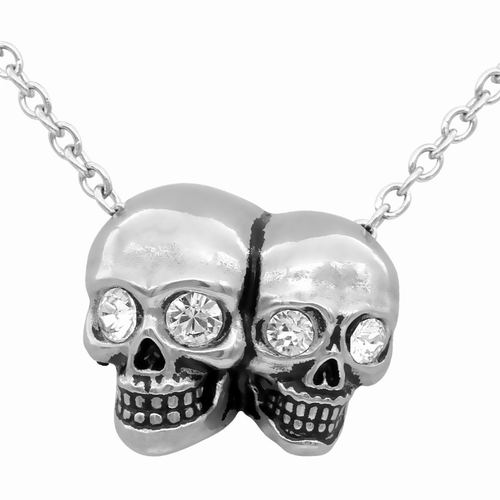 Siamese Skulls Necklace