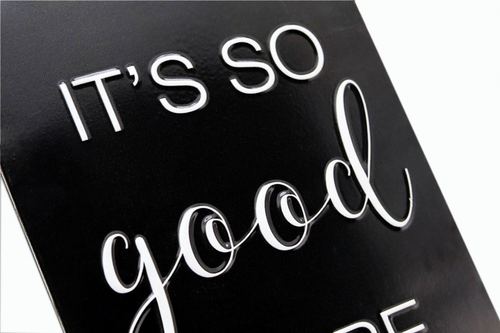 It's So Good to Be Home Embossed Metal Printing Wall Sign- Wall Decor for Bedroom- Living Room or Kitchen