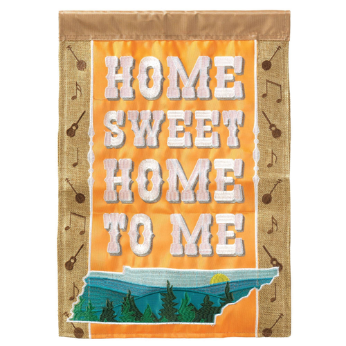 Home Sweet Home Tennessee Flag Applique Garden Flag 