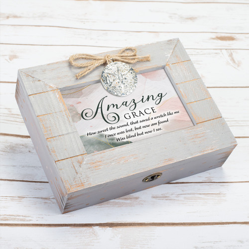 Locket Music Box Amazing Grace How Grey
