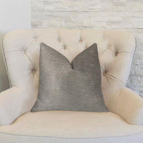 Plutus Pearly Shell Velvet Cream and Ivory Luxury Throw Pillow