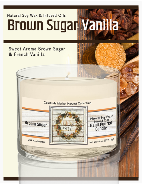 Courtside Market Wellcome Fall Soy Wax Candle in Glass Jar