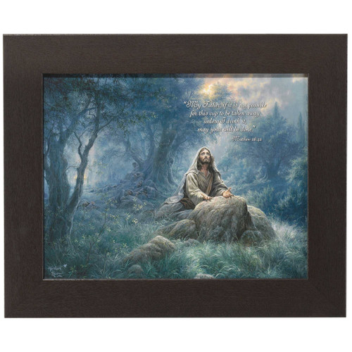 Framed Art Jesus Gethsemane Matt 26:42