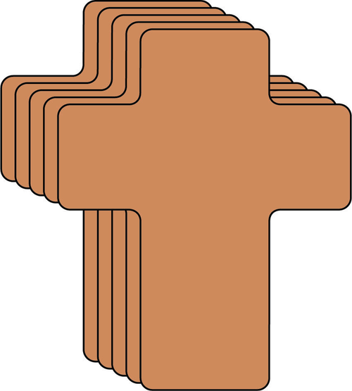 Brown Cross Foam Single Color Creative Cut-Outs