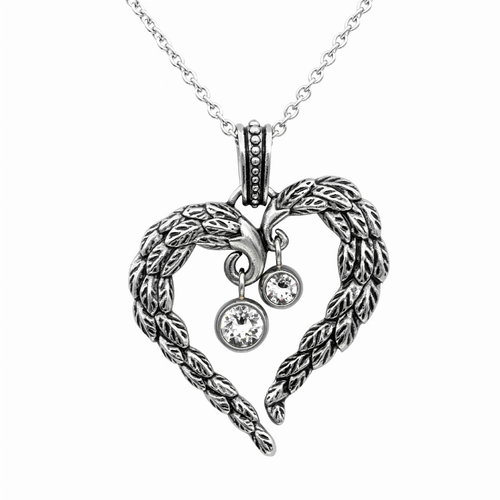 Heart Angel Wings Necklace - Glimmering United Wings