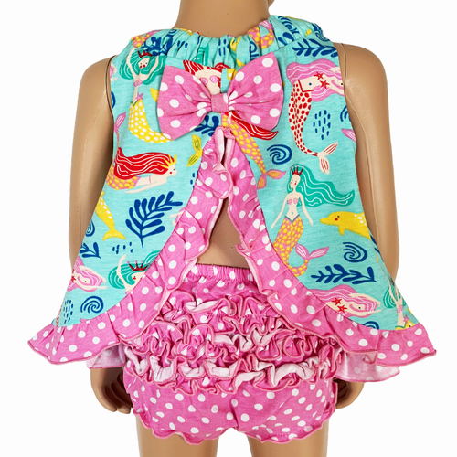 AnnLoren Baby and Big Girls Mermaid Swing Tank Top Spring Summer Separates