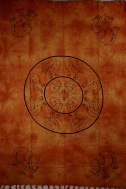 Folk Style Elephant Tie Dye Tapestry