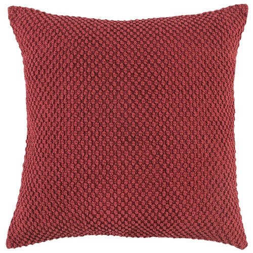20" Merlot Cotton Throw Pillow with Nubby Texture