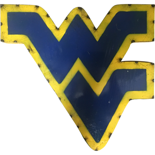 West Virginia "WV" Logo Recycled Metal Wall Decor