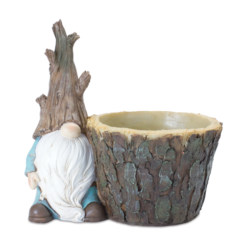 Tree Trunk Gnome Planter 